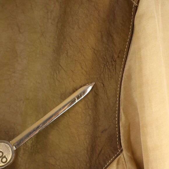 Vintage 70's 80's Brioni ROMA Calfskin Leather Linen Cotton Silk Jacket Men's 44 - Picture 5 of 16